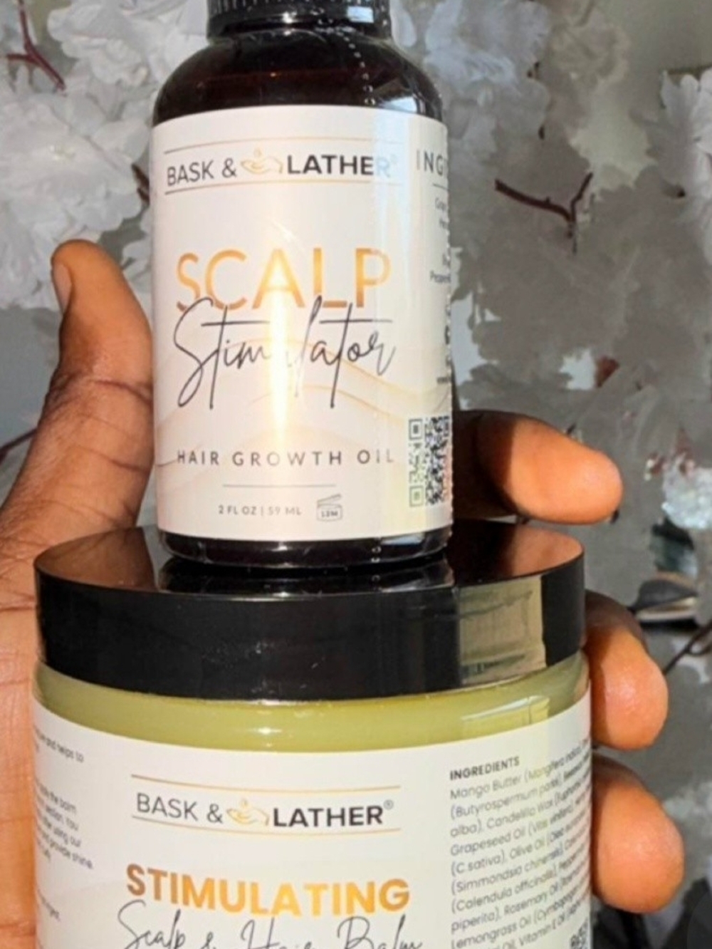 Scalp Stimulator Hair Growth Oil And Hair Balm Bundle